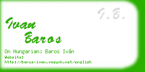 ivan baros business card